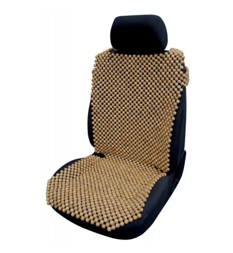 Coprisedile singolo schienale in palline di legno colore naturale