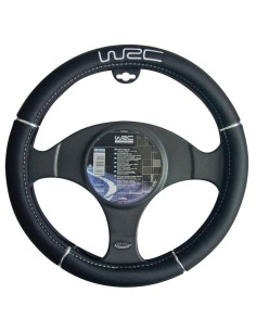 Coprivolante auto 35 38cm universale WRC nero con logo bianco
