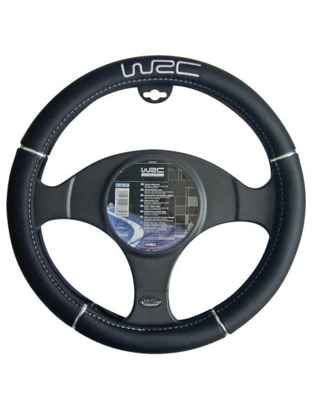Coprivolante auto 35 38cm universale WRC nero con logo bianco