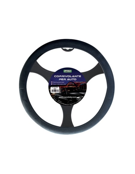 Coprivolante auto 35 39cm universale in sottile microfibra colore nero