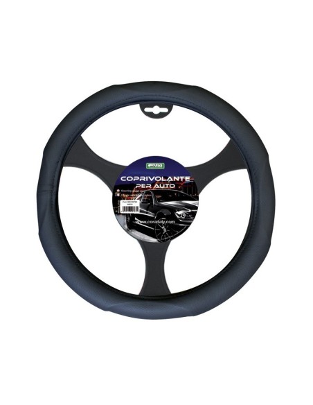Coprivolante auto 37 39cm universale nero anatomico in ecopelle