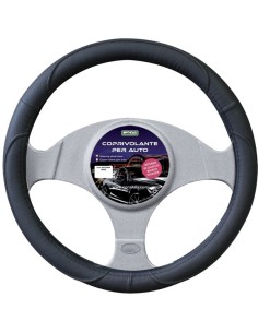 Coprivolante auto 37 39cm universale vera pelle colore nero 000120804