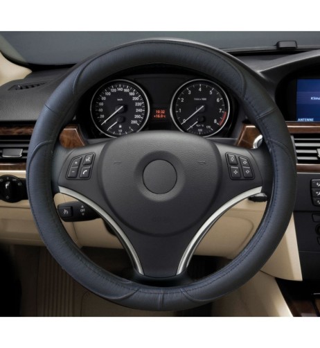 Coprivolante auto 37 39cm universale vera pelle colore nero 000120804