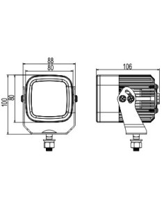 Faro da lavoro Cube 6 LED 12 24V IP67 18W fascio spot 88x100x106mm 2