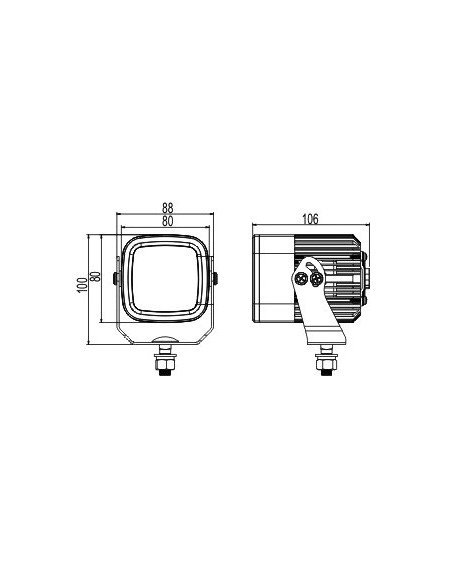 Faro da lavoro Cube 6 LED 12 24V IP67 18W fascio spot 88x100x106mm
