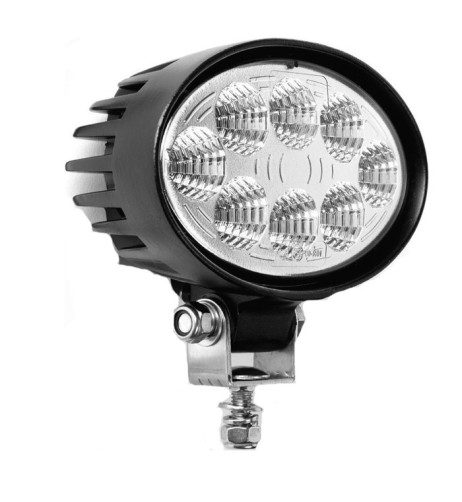 Faro da lavoro ovale 8 LED 12/24V 24W IP67 in alluminio 121x143mm