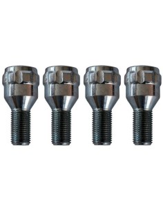 Kit 4 bulloni antifurto ruote auto cerchi in acciaio M12x1.25 21mm T17 60 gradi