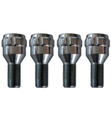 Kit 4 bulloni antifurto ruote auto cerchi in acciaio M12x1.25 21mm T17 60 gradi