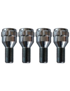 Kit 4 bulloni antifurto ruote auto cerchi in acciaio M12x1.25 21mm T19 60 gradi