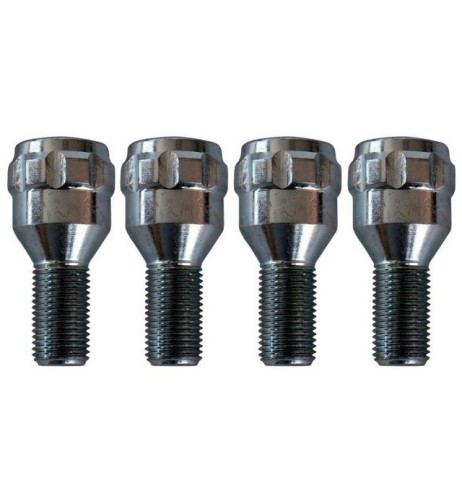 Kit 4 bulloni antifurto ruote auto cerchi in acciaio M12x1.25 21mm T19 60 gradi