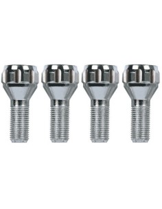 Kit 4 bulloni antifurto ruote auto cerchi in acciaio M12x1 25 26mm T17 60 g