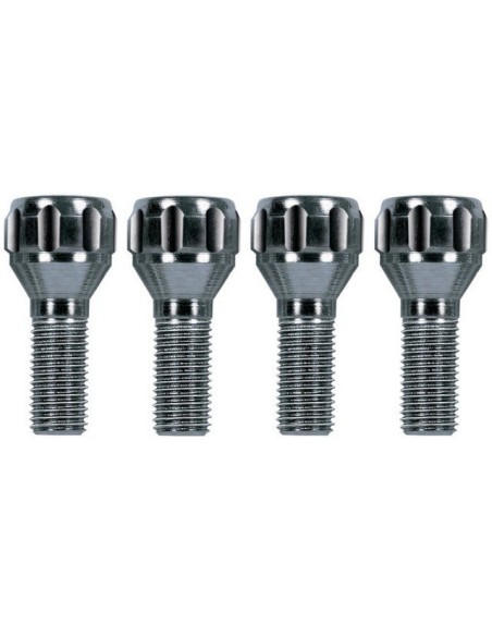 Kit 4 bulloni antifurto ruote auto cerchi in acciaio M12x1.50 26mm T17 60 gradi
