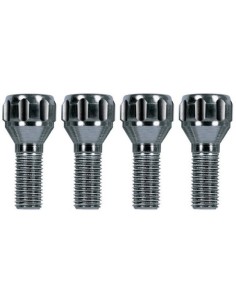 Kit 4 bulloni antifurto ruote auto cerchi in acciaio M14x1.50 29mm T17 60 gradi