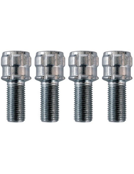 Kit 4 bulloni antifurto ruote auto cerchi in acciaio M14x1.50 29mm T17 sferico