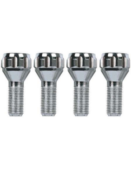 Kit 4 bulloni antifurto ruote auto cerchi in lega M12x1.25 26mm T17 60 gradi