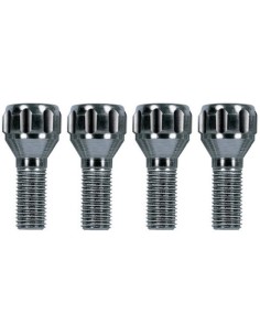 Kit 4 bulloni antifurto ruote auto cerchi in lega M12x1 50 26mm T17 60 grad