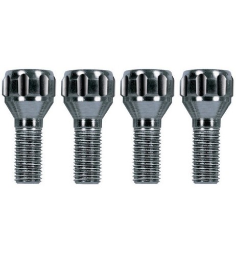 Kit 4 bulloni antifurto ruote auto cerchi in lega M12x1.50 26mm T17 60 gradi