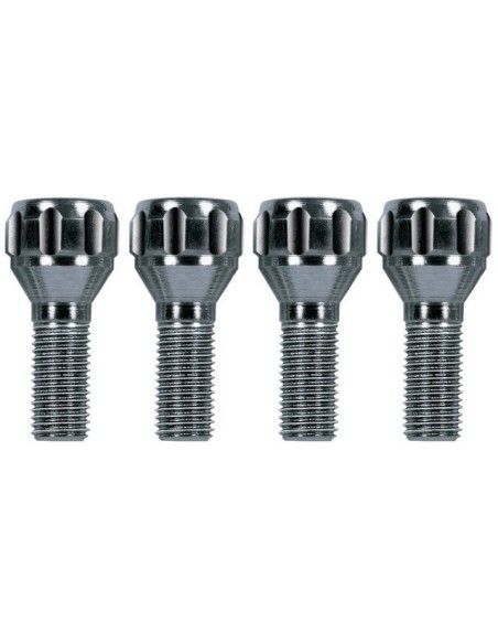 Kit 4 bulloni antifurto ruote auto cerchi in lega M14x1.50 29mm T17 60 gradi