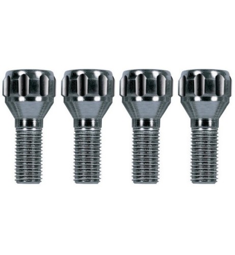 Kit 4 bulloni antifurto ruote auto cerchi in lega M14x1.50 29mm T19 60 gradi