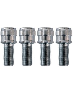 Kit 4 bulloni antifurto ruote auto cerchi in lega M14x1.50 29mm T19 sferico