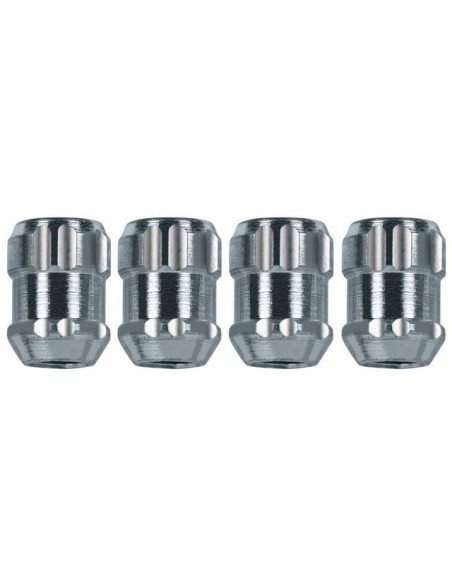 Kit 4 dadi antifurto ruote auto cerchi in lega M 12x1 25 17mm T19 60 gradi