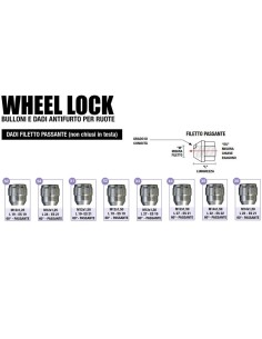 Kit 4 dadi antifurto ruote auto cerchi in lega M 12x1.50 27mm T21 60 gradi 2