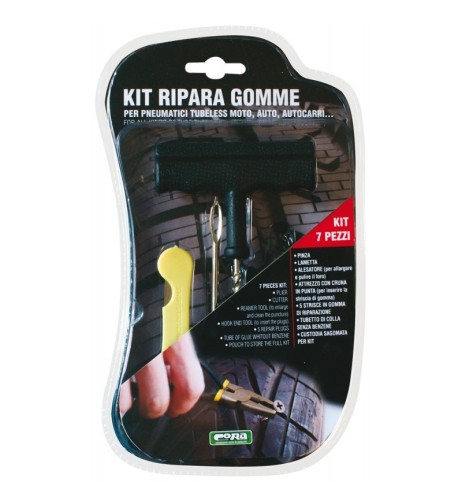 Kit riparazione forature pneumatici auto moto