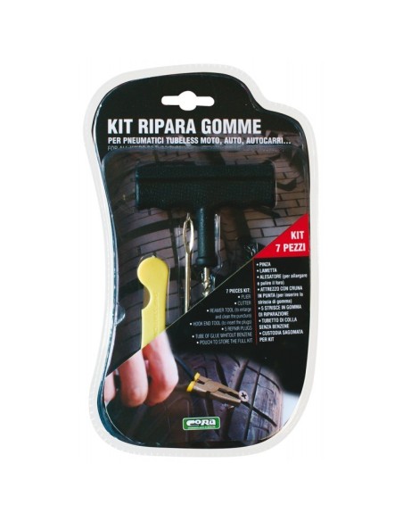 Kit riparazione forature pneumatici auto moto