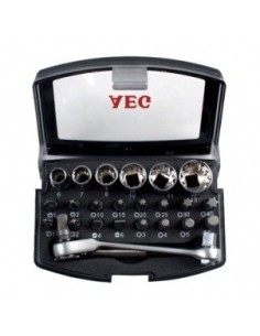 Set kit utensili e boccole universali, cacciavite, brugole, cricchetto AEG