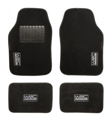 Tappeti tappetini auto universali WRC in moquette nera pelo raso