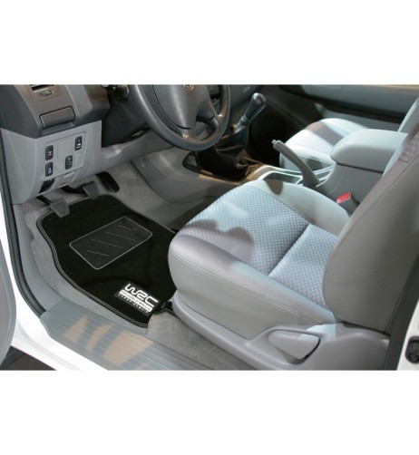 Tappeti tappetini auto universali WRC in moquette nera pelo raso