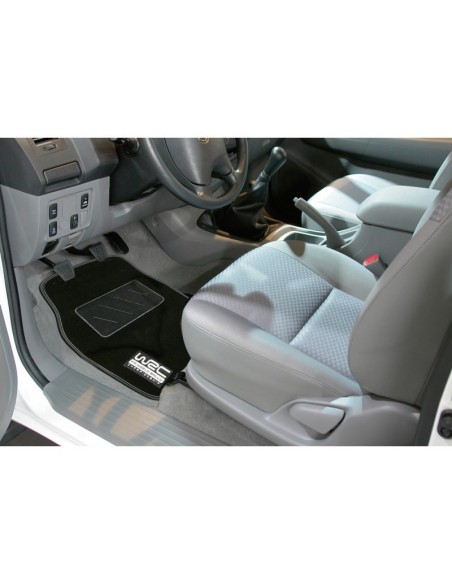 Tappeti tappetini auto universali WRC in moquette nera pelo raso