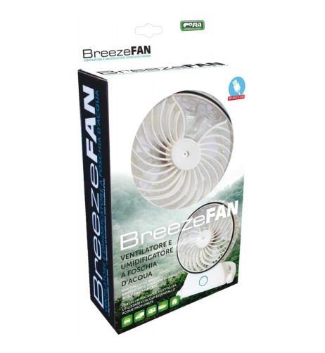 Ventilatore e umidificatore ad acqua nebulizzata USB ricaricabile