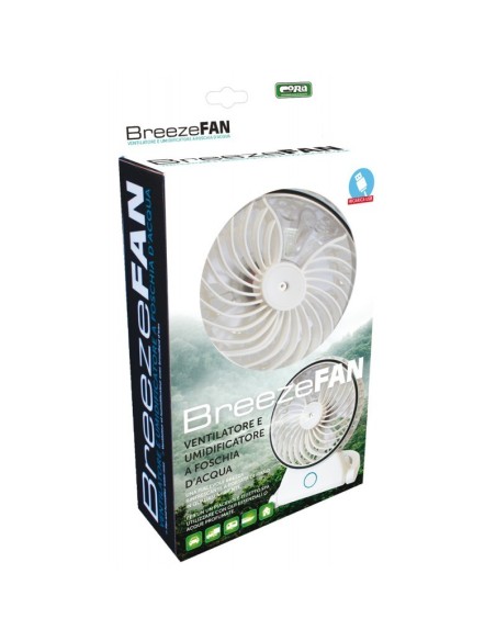 Ventilatore e umidificatore ad acqua nebulizzata USB ricaricabile