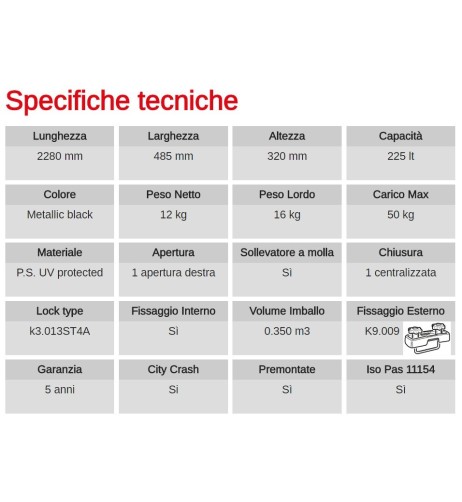 Box Auto Portatutto Portapacchi G3 ARJES 280