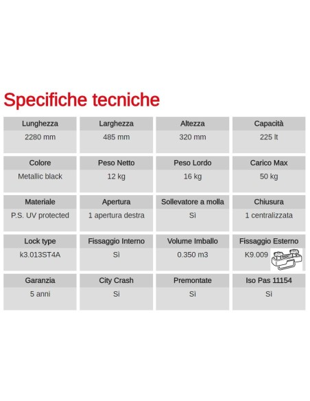 Box Auto Portatutto Portapacchi G3 ARJES 280