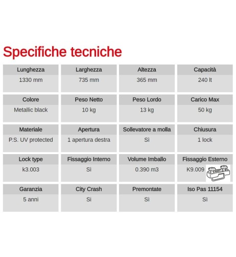 Box Auto Portatutto Portapacchi G3 ARJES 320