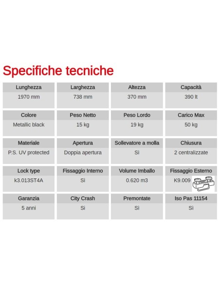 Box Auto Portatutto Portapacchi G3 ARJES 480 Dual Side
