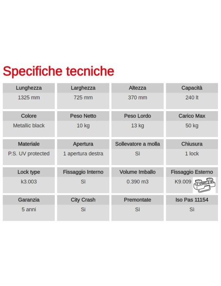 Box Auto Portatutto Portapacchi G3 HELIOS 320