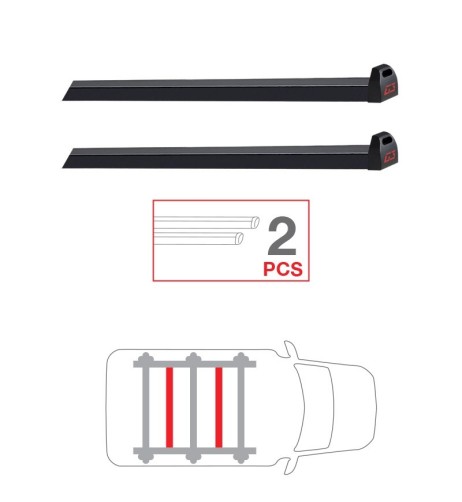 Coppia di barre trasversali aggiuntive acciaio 175cm per bagagliera G3