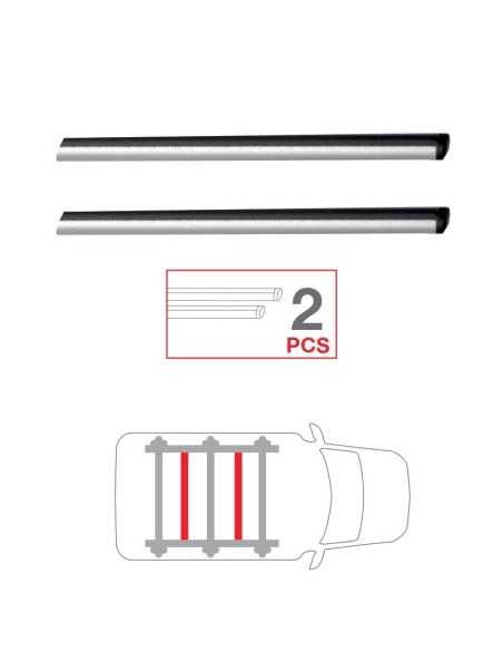 Coppia di barre trasversali aggiuntive alluminio 150cm per bagagliera G3