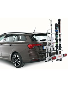 Carrello portasci snowboard universale per gancio traino Con antifurto 2
