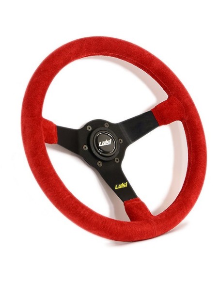 Volante universale Luisi Mirage 350mm in camoscio rosso