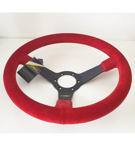 Volante universale Luisi Mirage 350mm in camoscio rosso