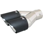 Terminale scarico universale inox rotondo doppio inclinato 40-76mm TRX/CR