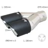 Terminale scarico universale inox rotondo doppio inclinato 40-76mm TRX/CR