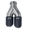Terminale scarico universale inox rotondo doppio inclinato 40-76mm TRX/CR