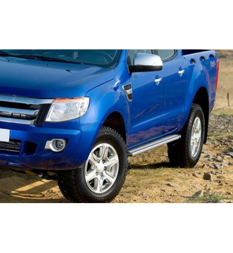 Pedane laterali STD squadrate alluminio Ford Ranger Double Cab 2012 2022