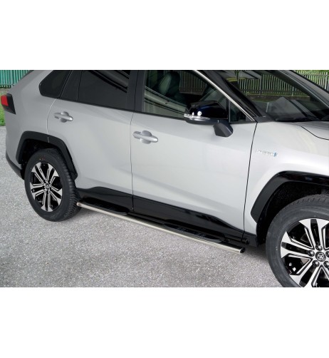 Pedane laterali acciaio inox lucido ovale Toyota Rav4 dal 2019