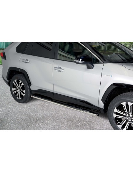 Pedane laterali acciaio inox lucido ovale Toyota Rav4 dal 2019